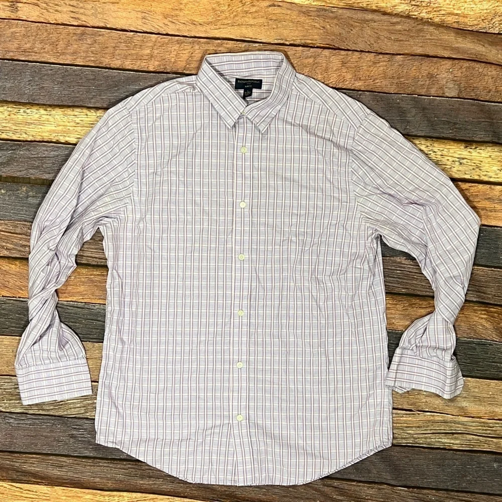 Banana Republic Purple Button Down Long Sleeve Mens Dress Shirt